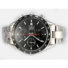 Tag Heuer Carrera Chronograph Asia Valjoux 7750 Movement with Black Dial and Bezel