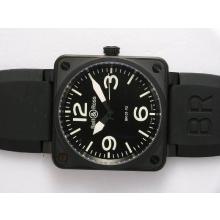 Bell & Ross BR 01-92 Swiss ETA 2892 Movement PVD Casing with Rubber Strap 46x46mm