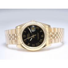 Rolex Datejust Automatic Full Gold with Black Dial Roman Marking-3