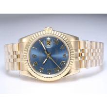 Rolex Datejust Automatic Full Gold with Blue Dial Roman Marking-2
