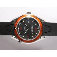 Omega Seamaster Planet Ocean Automatic Black Dial with Orange Bezel-Rubber Strap