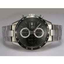 Tag Heuer Carrera Chronograph Asia Valjoux 7750 Movement with Black Dial 4