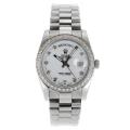 Rolex Day-Date Automatic Diamond Bezel and Markers with White Dial Sapphire Glass-2