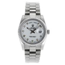 Rolex Day-Date Automatic Diamond Markers with White Dial Sapphire Glass-3