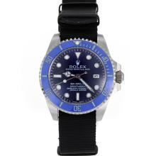 Rolex Sea Dweller Automatic Blue Ceramic Bezel and Dial with Nylon Strap-Sapphire Glass