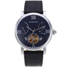 Cartier Calibre de Cartier Tourbillon Automatic with Black Dial 18K Plated Gold Movement