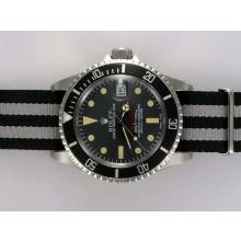 Rolex Submariner Automatic with Black Dial and Bezel-Nylon Strap Vintage Edition