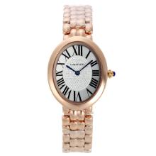 Cartier Baignoire Full Rose Gold with White Dial Roman Markers