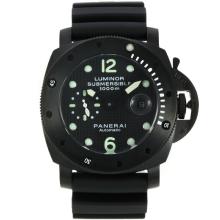 Panerai Luminor Submersible Automatic PVD Case with Black Carbon Fibre Style Dial Same Chassis as ETA Version
