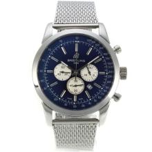 Breitling Transocean Working Chronograph with Blue Dial S/S