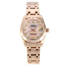 Rolex Masterpiece Automatic Full Rose Gold with Pink MOP Dial Diamond Bezel and Markers