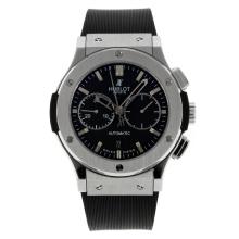 Hublot Classic Fusion Valjoux 7750 Movement Automatic Stick Markers with Black Dial Rubber Strap