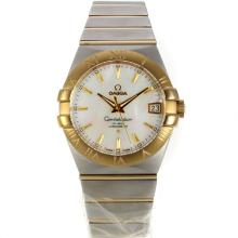 Omega Constellation Swiss ETA 2836 Movement Two Tone Stick Markers with MOP Dial Sapphire Glass-1