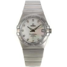 Omega Constellation Swiss ETA 2836 Movement Diamond Markers with MOP Dial Sapphire Glass S/S