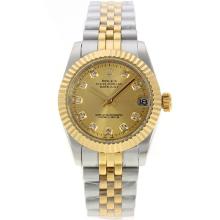 Rolex Datejust Automatic Two Tone Diamond Markers with Golden Dial Sapphire Glass-1