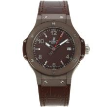 Hublot Big Bang Coffee Case with Brown Carbon Fibre Style Dial-Silver Stick/Number Markers