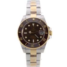 Rolex Submariner Automatic Two Tone with Brown Bezel and Dial Medium Size