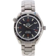 Omega Seamaster Automatic with Black Bezel and Dial S/S-Medium Size