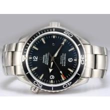 Omega Seamaster Planet Ocean Automatic with Black Dial S/S Same Chassis As Swiss ETA Version-High Quality