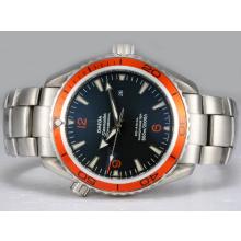 Omega Seamaster Planet Ocean AR Coating with Black Dial Same Chassis As Swiss ETA Version-High Quality