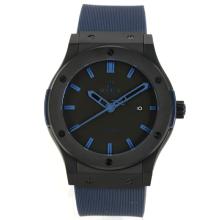 Hublot Classic Fusion Automatic PVD Case with Black Dial Blue Rubber Strap