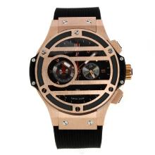 Hublot Big Bang King Working Chronograph Rose Gold Case with Black Dial Rubber Strap-1