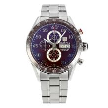 Tag Heuer Carrera Calibre 16 Day Date Working Chronograph Ceramic Bezel with Burgundy Dial S/S