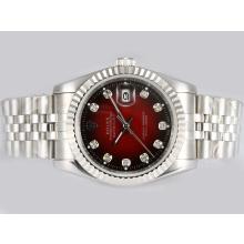 Rolex Datejust Automatic Diamond Markings with Red Dial