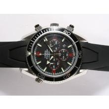 Omega Seamaster Planet Ocean Working Chronograph with Black Bezel and Dial