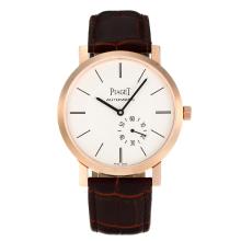 Piaget Altiplano Automantic Rose Gold Case with White Dial Leather Strap