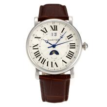 Cartier Rotonde de Cartier Automatic with White Dial Leather Strap-1