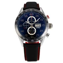 Tag Heuer Carrera Working Chronograph Ceramic Bezel with Black Carbon Fibre Style Dial Nylon Strap
