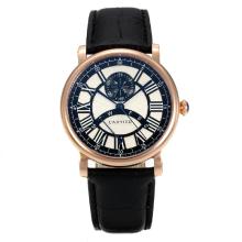 Cartier Rotonde de Cartier Rose Gold Case with White Dial Leather Strap