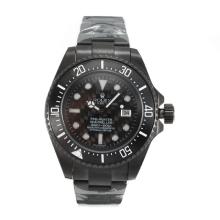 Rolex Sea Dweller Automatic Full PVD Ceramic Bezel with Black Carbon Fibre Style Dial Same Chassis as Swiss Version