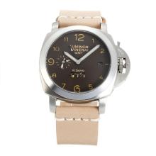 Panerai Luminor 10 Days Working Power Reserve Automatic with Dark Coffee Dial Beige Leather Strap