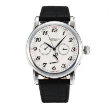 Montblanc Star Power Reserve Automatic with White Dial Leather Strap