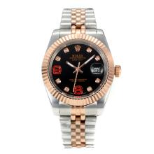 Rolex DateJust II Automatic Two Tone with Black Dial Diamond Markers-1