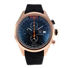 Tag Heuer Mikrogirder 10000 Working Chronograph Rose Gold Case with Black Dial Rubber Strap