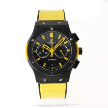 Hublot Big Bang Working Chronograph PVD Case with Black Dial Yellow Markers