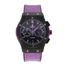 Hublot Big Bang Working Chronograph PVD Case with Black Dial Purple Markers