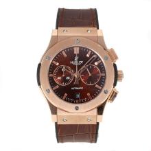 Hublot Big Bang Working Chronograph Rose Gold Case with Coffee Dial Coffee Leather Strap