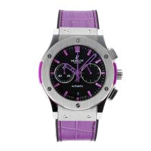 Hublot Big Bang Working Chronograph with Black Dial Purple Leather Strap