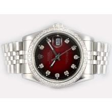 Rolex Datejust Automatic Diamond Bezel and Marking with Red Dial