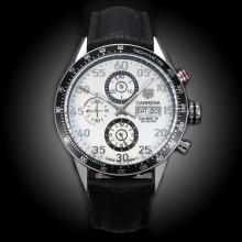Tag Heuer Carrera Calibre 16 Automatic with White Dial Leather Strap(Gift Box is Included)