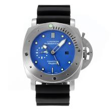 Panerai Luminor Submersible GMT Automatic with Blue Dial Black Rubber Strap