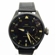 IWC Top Gun Pilot Working Power Reserve Automatic PVD Case with Black Dial Black Strap