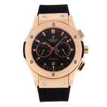 Hublot Big Bang Automatic Rose Gold Case with Black Dial Rubber Strap