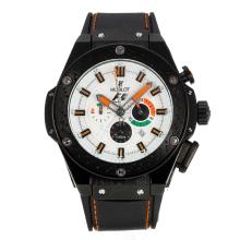 Hublot King Power Working Chronograph Full PVD with White Dial Rubber Strap-Limited Edition