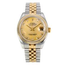 Rolex Datejust Automatic Two Tone Diamond Markers with MOP Dial Same Chassis as ETA Version-2