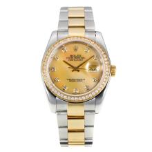 Rolex Datejust Automatic Two Tone Diamond Bezel with MOP Dial Same Chassis as ETA Version-1